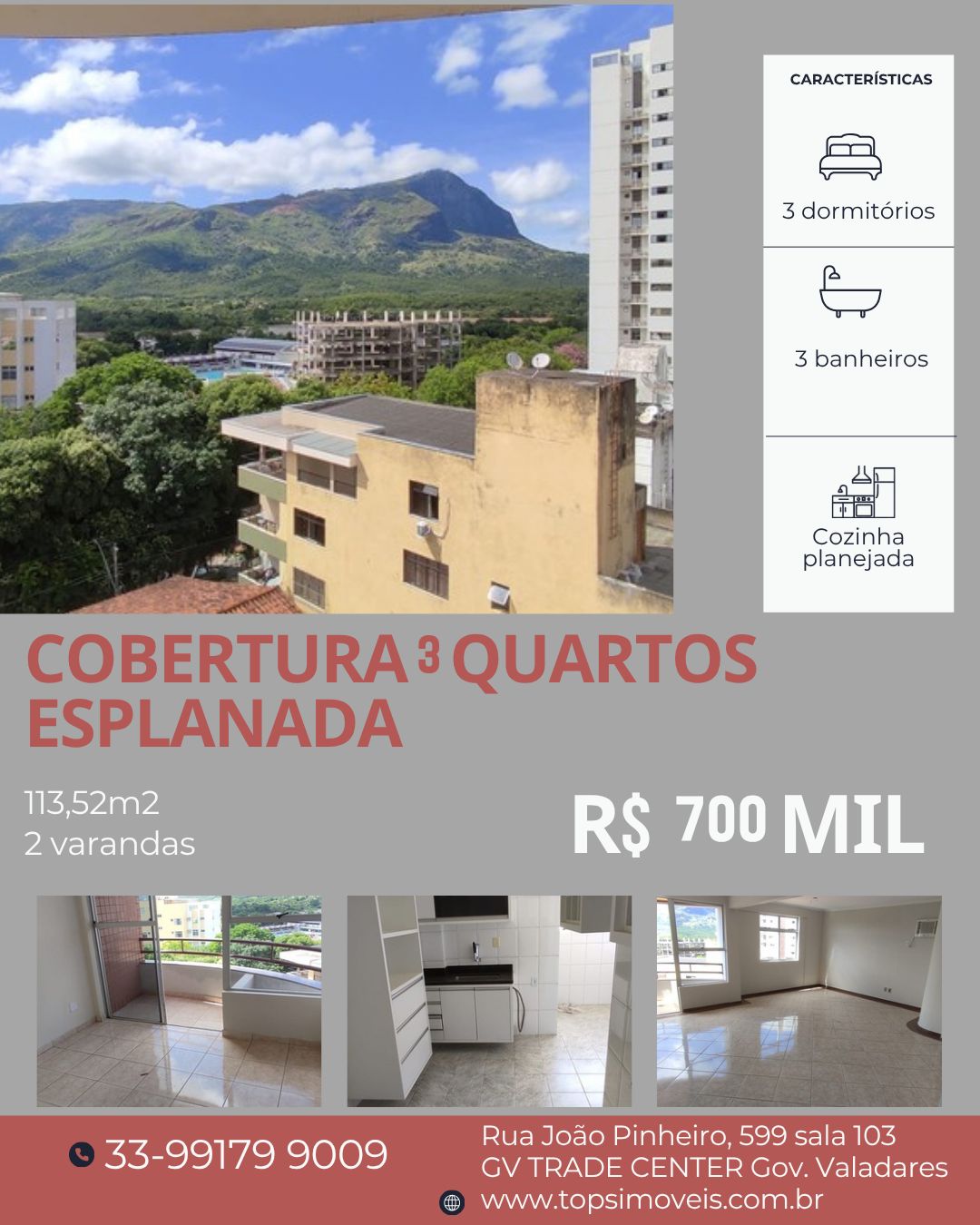 Cobertura 3 quartos(1 suíte) no bairro Esplanada