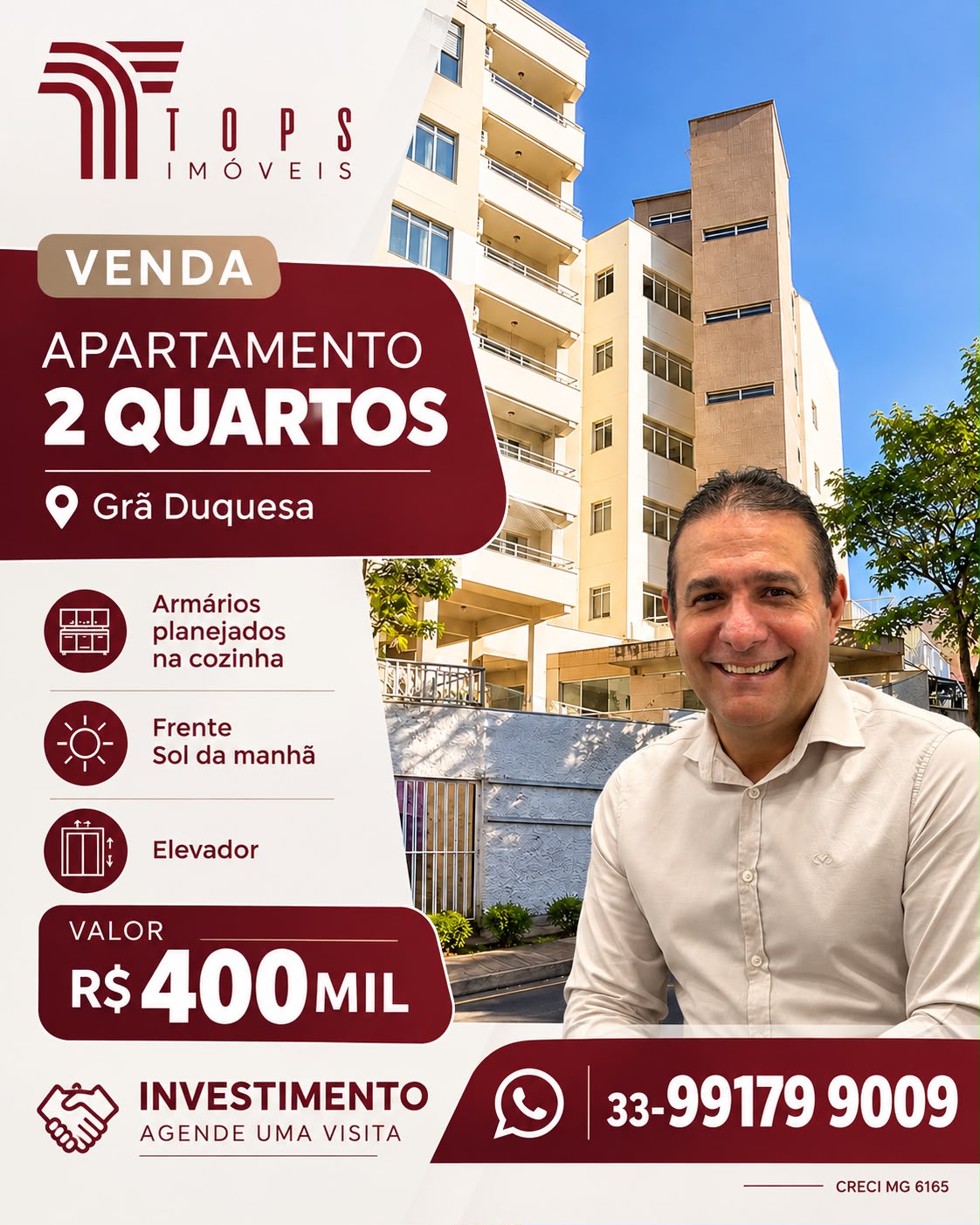 Apartamento 2 quartos(1 suíte) Grã Duquesa
