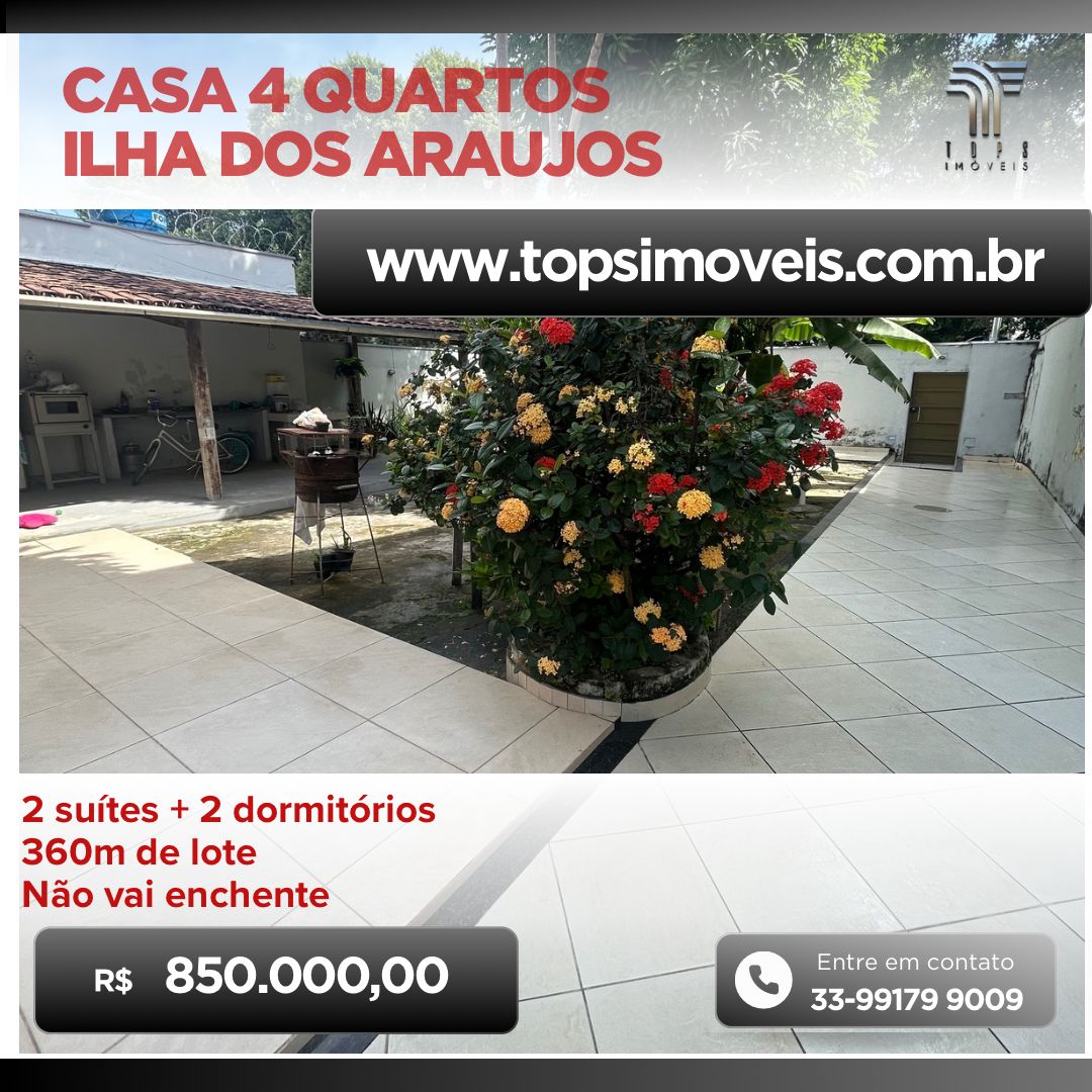 Casa 4 quartos Ilha dos Araújos